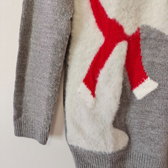 Motherhood Maternity Christmas Sweater Size S Polar Bear & Cub Gray Crewneck - Picture 3 of 7